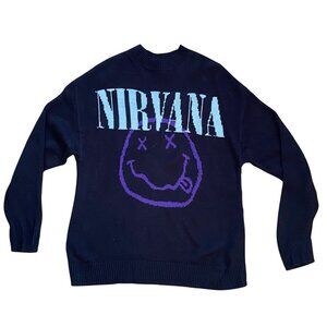 NIRVANA H&M Unisex soft knit band jacquard sweater - Small